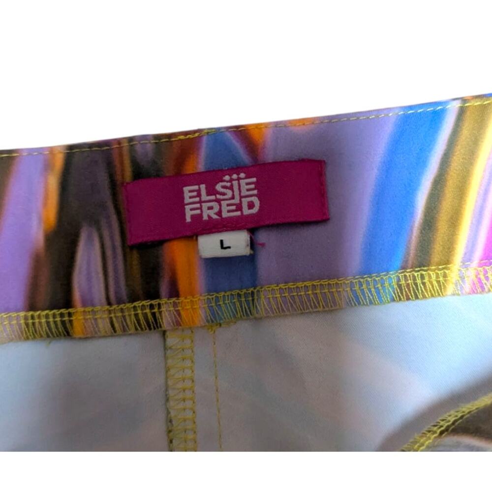 Anthropologie Elsie & Fred Psychedelic Colorful Swirl Festival Pants Large - Picture 3 of 4